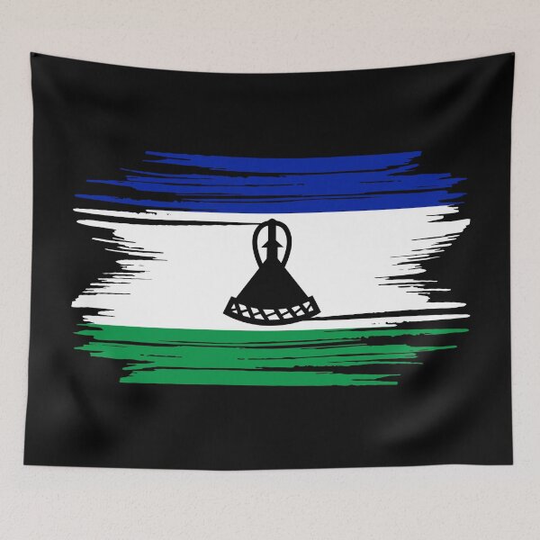 Item preview, Distressed Lesotho Flag LS designed and sold by shitpostee.