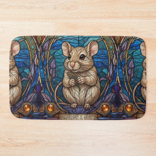 Item preview, Guardian of the Grain Stained Glass Mouse Art designed and sold by pinkal.
