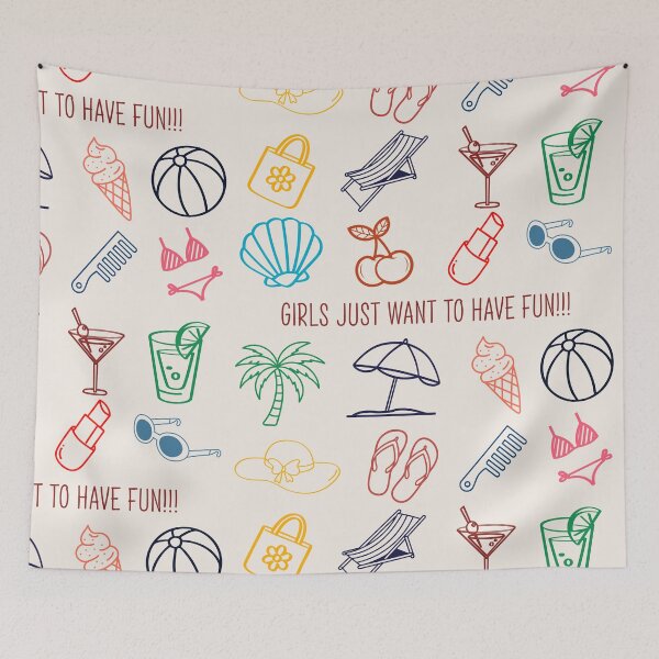 Item preview, Girls Just Want To Have Fun Summer Colorful Doodle designed and sold by LibertyHub.