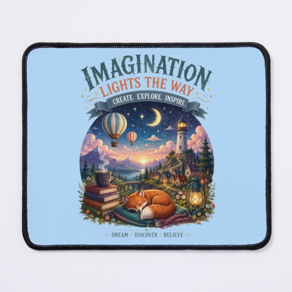 Item preview, Imagination Lights the Way – Whimsical Sleeping Fox Fantasy Artwork designed and sold by Dogandesighn.