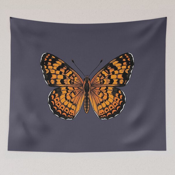 Item preview, The Orange Maniac: Pearl Crescent Butterfly (Phyciodes tharos) Art designed and sold by FreiherrPK.
