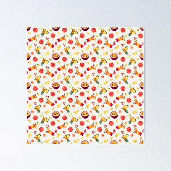 Item preview, Watercolor Summer Tropical Fruit Cocktail Pattern designed and sold by Chromaovo.