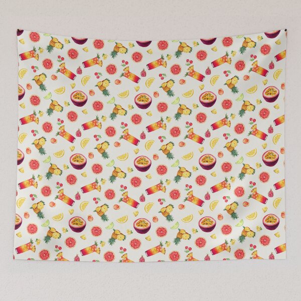 Item preview, Watercolor Summer Tropical Fruit Cocktail Pattern designed and sold by Chromaovo.