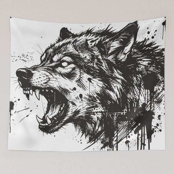 Item preview, Fierce Roaring Wolf Head designed and sold by BHP Studio.
