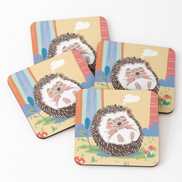 Item preview, Cute Sleeping Hedgehog - Adorable Woodland Animal Illustration designed and sold by emilianaka.