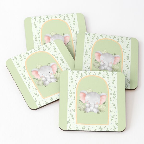 Item preview, Cute Elephant in Leafy Green Frame designed and sold by TeeGeeTees.
