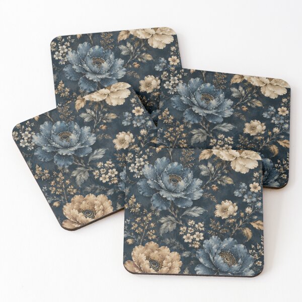 Item preview, Blue Gold Flower Pattern Spring Aesthetic Marguerite Blasingame Season designed and sold by SMARTKIT  DESIGNAGENCY.