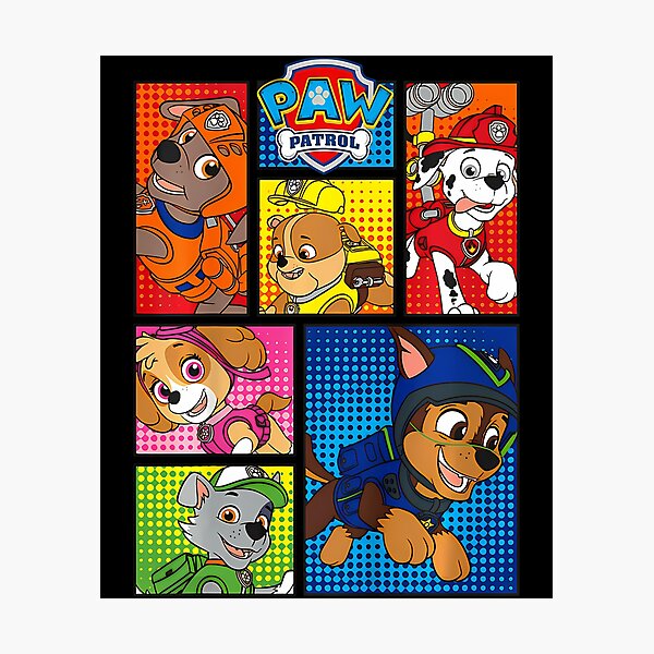 Item preview, e Puppy Team Portrait In Six Colorful Comic Panels designed and sold by Galaxia336.