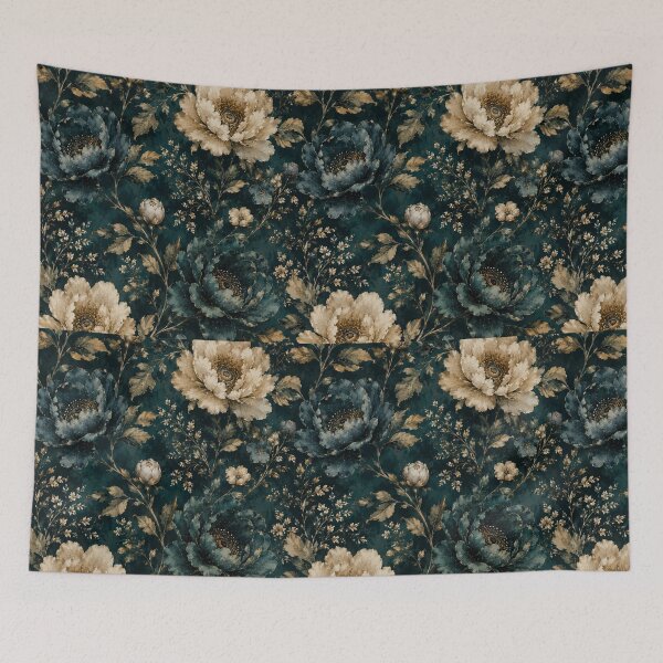 Item preview, Blue Gold Flower Pattern Spring Aesthetic Marguerite Blasingame Season designed and sold by SMARTKIT  DESIGNAGENCY.