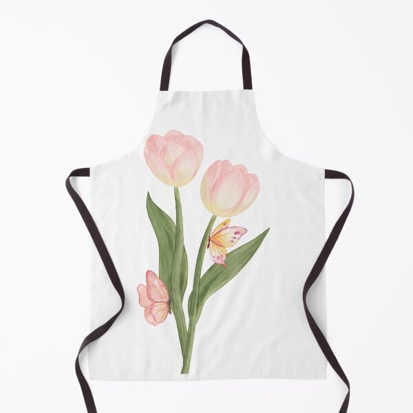 Item preview, Watercolor Pink Tulips with Butterflies | Botanical Spring Floral Illustration designed and sold by Shehzadi Sana.