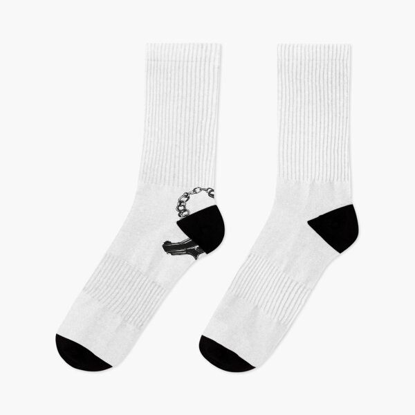 Item preview, Heart and Handgun – Monochrome Love & Danger Graphic Illustration designed and sold by Artisan Finds Online.