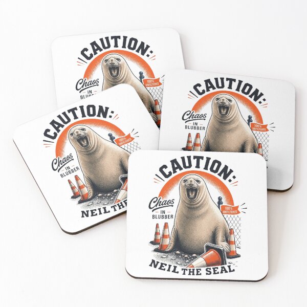 Item preview, Caution Neil The Seal  designed and sold by Cardinsardina.