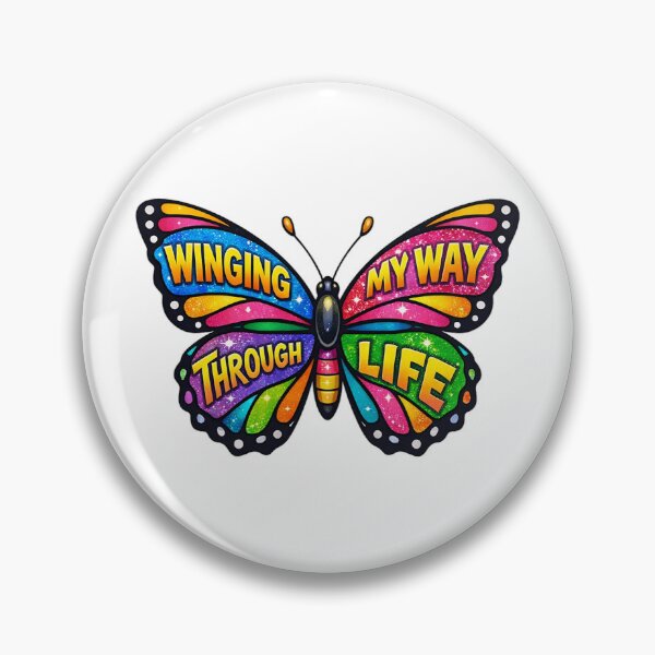Item preview, Winging My Way Through Life Funny Colorful Butterfly designed and sold by DeliaDesignsCo.
