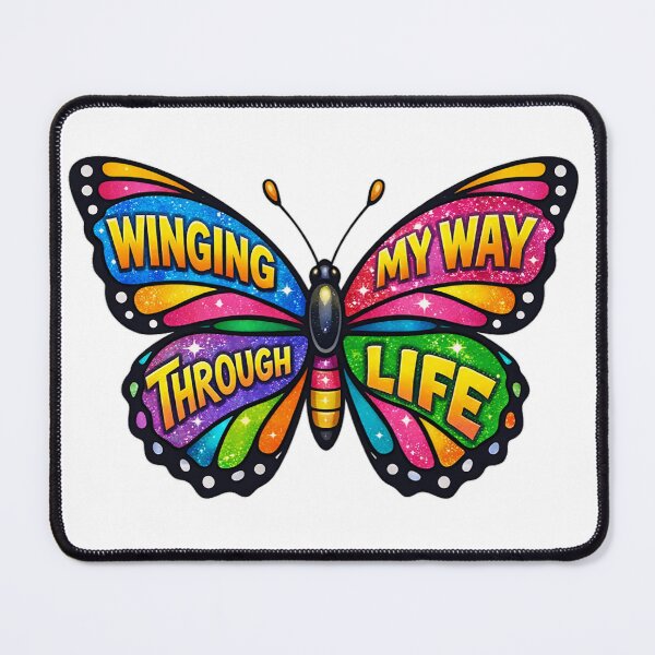 Item preview, Winging My Way Through Life Funny Colorful Butterfly designed and sold by DeliaDesignsCo.
