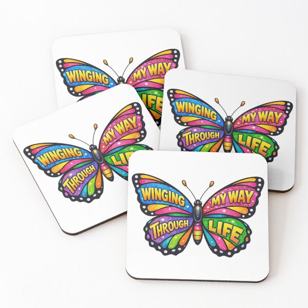 Item preview, Winging My Way Through Life Funny Colorful Butterfly designed and sold by DeliaDesignsCo.