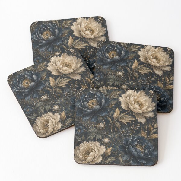 Item preview, Blue Gold Flower Pattern Spring Aesthetic Marguerite Blasingame Season designed and sold by SMARTKIT  DESIGNAGENCY.