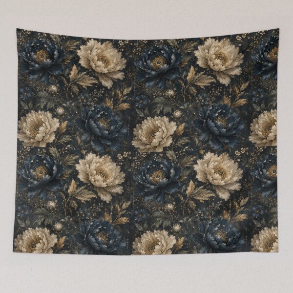 Item preview, Blue Gold Flower Pattern Spring Aesthetic Marguerite Blasingame Season designed and sold by SMARTKIT  DESIGNAGENCY.