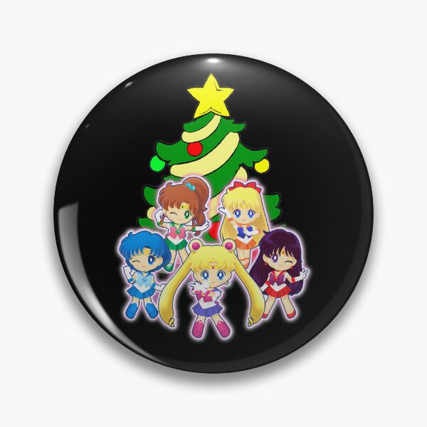 Item preview, hibi Anime Magical Girls in Front of Festive Holiday Tree designed and sold by ETERNAL-RED.