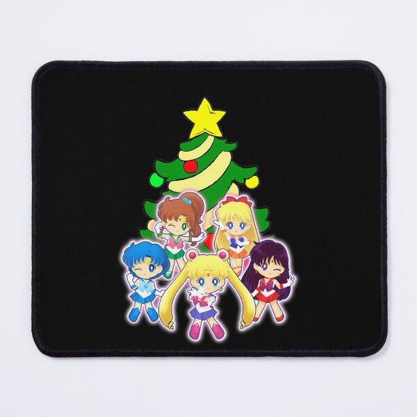 Item preview, hibi Anime Magical Girls in Front of Festive Holiday Tree designed and sold by ETERNAL-RED.