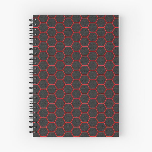 Item preview, Black Carbon Hexagon Pattern with Red Neon Glow designed and sold by Aimaniia666.