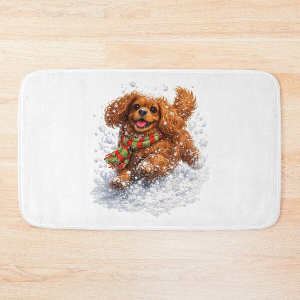 Item preview, Christmas Snow Ruby Cavalier designed and sold by SpottyRainbow.