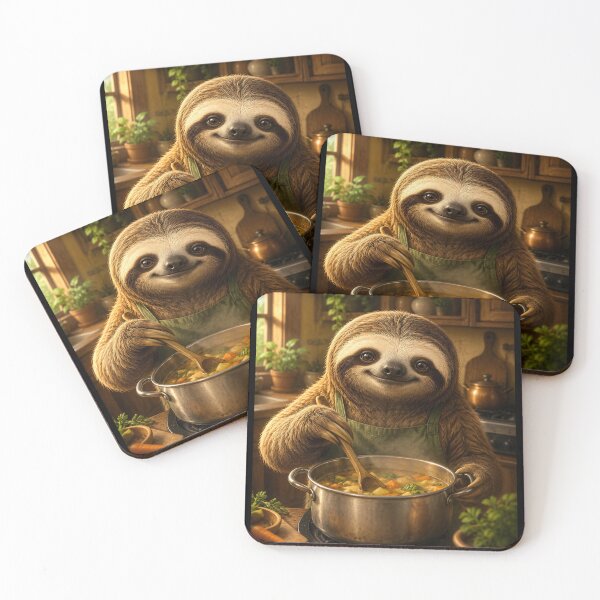 Item preview, Sloth Cooking Soup in Kitchen designed and sold by Safwat-Aziz.