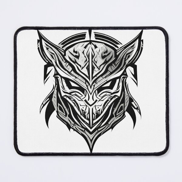Item preview, Shadow Samurai Mask – Monochrome Tribal Warrior Emblem designed and sold by Artisan Finds Online.