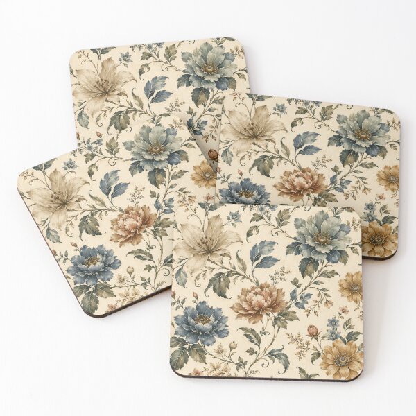 Item preview, Blue Gold Flower Pattern Spring Aesthetic Marguerite Blasingame Season designed and sold by SMARTKIT  DESIGNAGENCY.