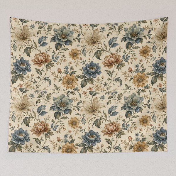 Item preview, Blue Gold Flower Pattern Spring Aesthetic Marguerite Blasingame Season designed and sold by SMARTKIT  DESIGNAGENCY.