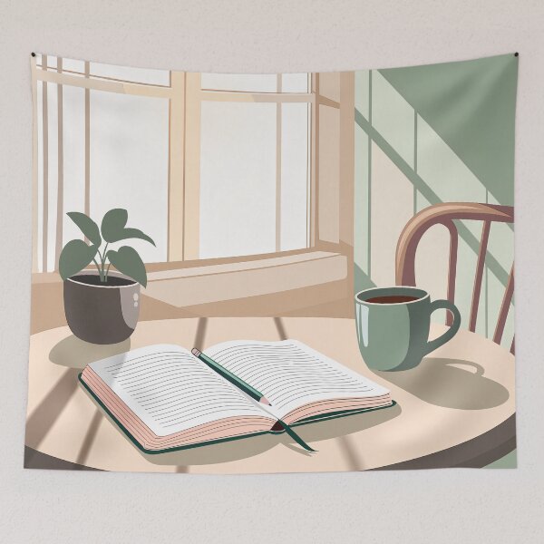 Item preview, Soft Morning Study Desk Art designed and sold by TrendMorphic.