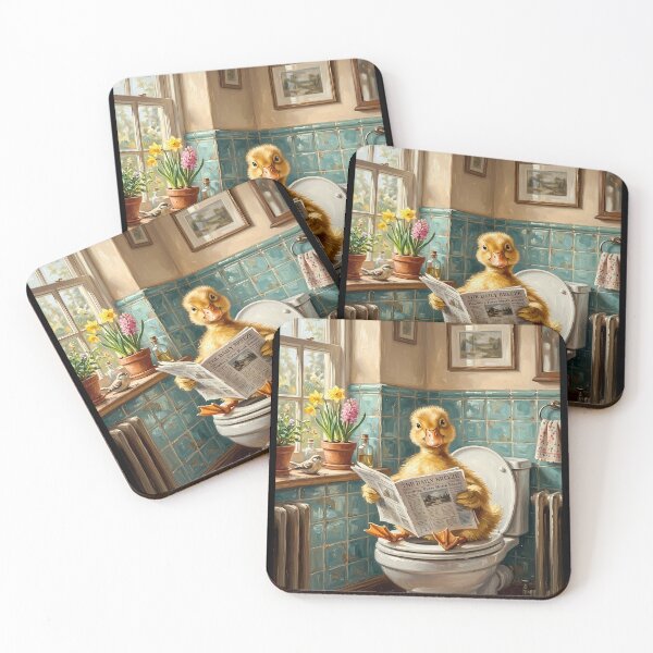 Item preview, Duckling Reading Newspaper on Toilet designed and sold by Safwat-Aziz1.