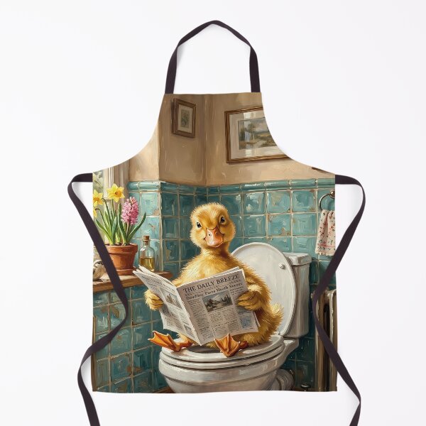 Item preview, Duckling Reading Newspaper on Toilet designed and sold by Safwat-Aziz1.