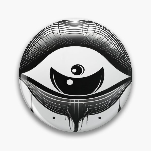Item preview, All-Seeing Eye Lips – Surreal Monochrome Symbolic Illustration designed and sold by Artisan Finds Online.