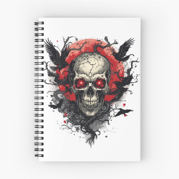 Item preview, Terrifying Gothic Skull with Ravens and Bats, Dark Horror  designed and sold by stickyhubprinting.