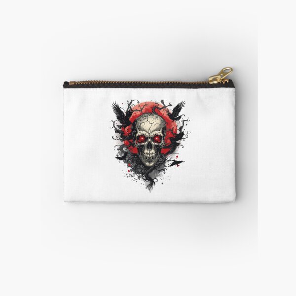 Item preview, Terrifying Gothic Skull with Ravens and Bats, Dark Horror  designed and sold by stickyhubprinting.