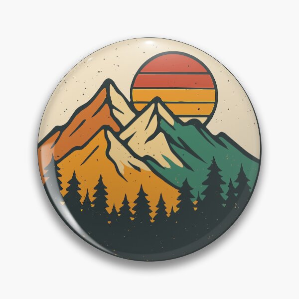 Item preview, Retro Mountains with Trees designed and sold by Colorsandpixels.