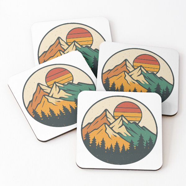 Item preview, Retro Mountains with Trees designed and sold by Colorsandpixels.