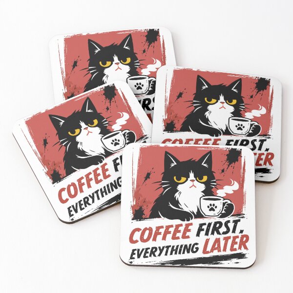 Item preview, Moody Black Cat Needs Coffee - Funny Coffee Lover Design_WH designed and sold by AckeeWolf.