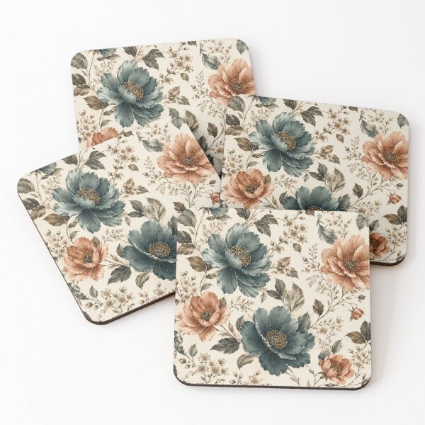 Item preview, Blue Gold Flower Pattern Spring Aesthetic Marguerite Blasingame Season designed and sold by SMARTKIT  DESIGNAGENCY.