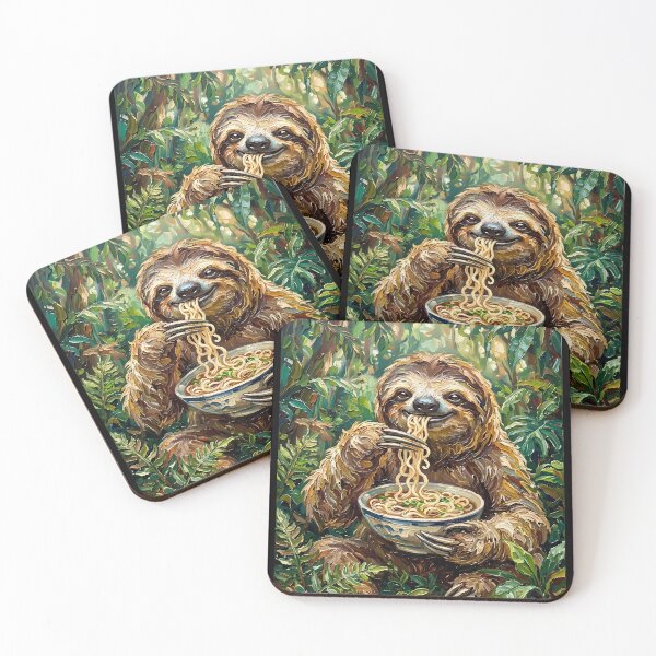 Item preview, Sloth Eating Noodles in Jungle designed and sold by Safwat-Aziz.