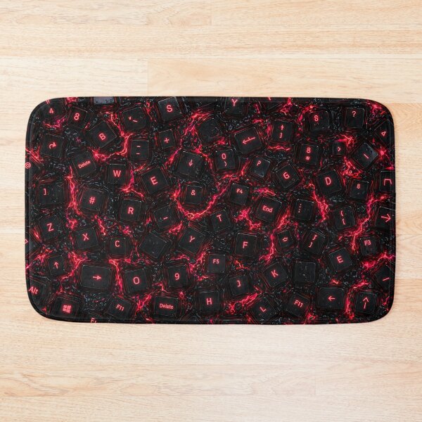 Item preview, Red Neon Mechanical Keycaps Evil Gaming Pattern designed and sold by Aimaniia666.