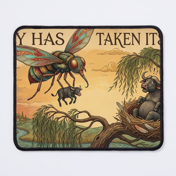 Item preview, A buffalo built its nest on a willow branch; a fly snatched up its young—did you see? designed and sold by TDZCOLLECTION.