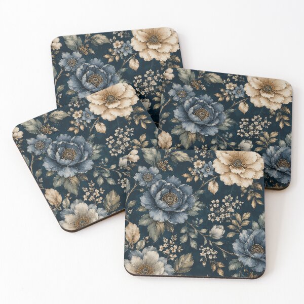 Item preview, Blue Gold Flower Pattern Spring Aesthetic Marguerite Blasingame Season designed and sold by SMARTKIT  DESIGNAGENCY.