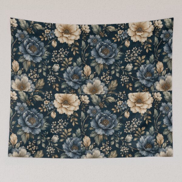 Item preview, Blue Gold Flower Pattern Spring Aesthetic Marguerite Blasingame Season designed and sold by SMARTKIT  DESIGNAGENCY.