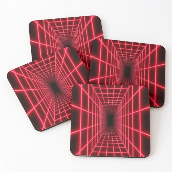 Item preview, Red Glow Rectangular Wireframe Tunnel designed and sold by Electric Shock!! Design.