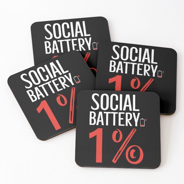 Item preview, Social Battery: 1% designed and sold by Colorsandpixels.