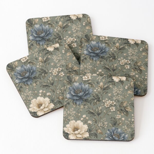 Item preview, Blue Gold Flower Pattern Spring Aesthetic Marguerite Blasingame Season designed and sold by SMARTKIT  DESIGNAGENCY.