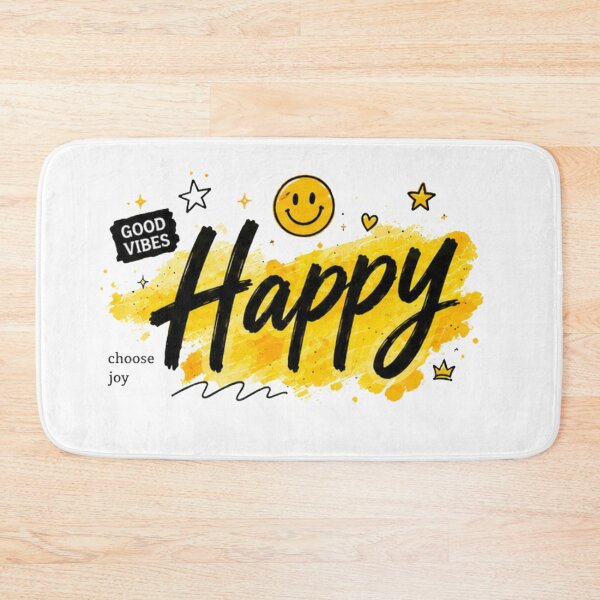 Item preview, Happy Positive Vibes Typography Design designed and sold by Aries Creation Store.
