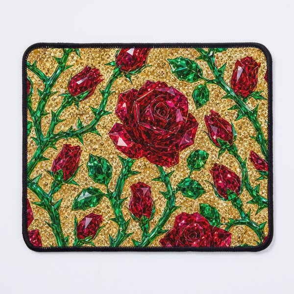 Item preview, Luxury Crystal Ruby Roses on Gold Glitter Background designed and sold by Aimaniia666.