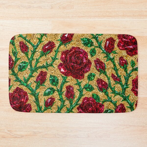 Item preview, Luxury Crystal Ruby Roses on Gold Glitter Background designed and sold by Aimaniia666.